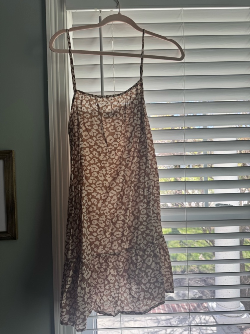 Lightweight Sheer Slip Dress with Cream Leopard Print- Petal & Pup